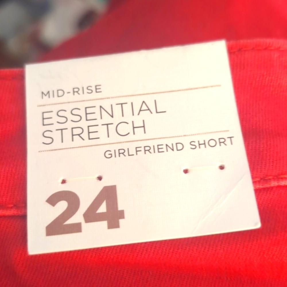 NWT Lane Bryant Girlfriend Shorts Red Plus Size 24 | Stretch Mid-Rise Denim - Picture 8 of 14
